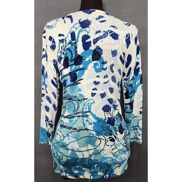 Motive FLATTERING Long Cut V-Neck Sweater Sz L Embellished Bit of Bling NICE TOP - Picture 6 of 14